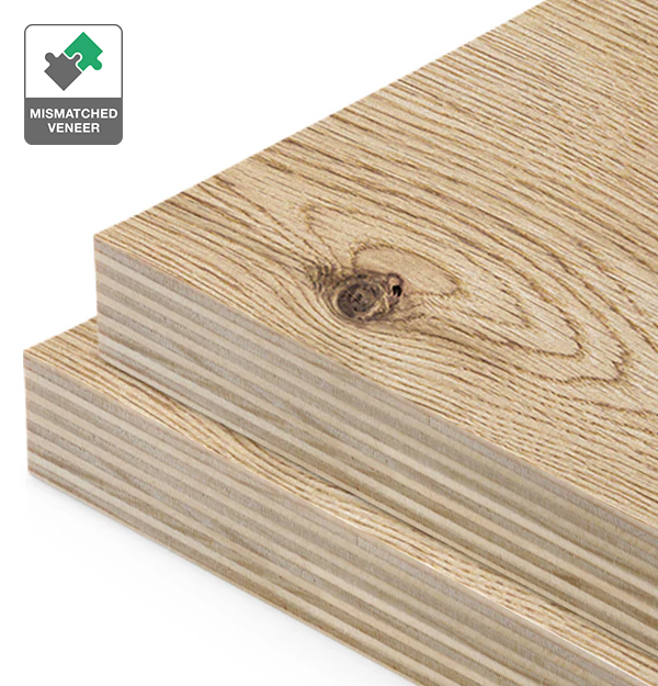 Rustic Oak Veneer Mismatched on Plywood
