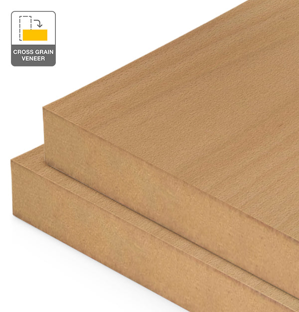 Beech Veneer Crown Cut Cross Grain on MDF