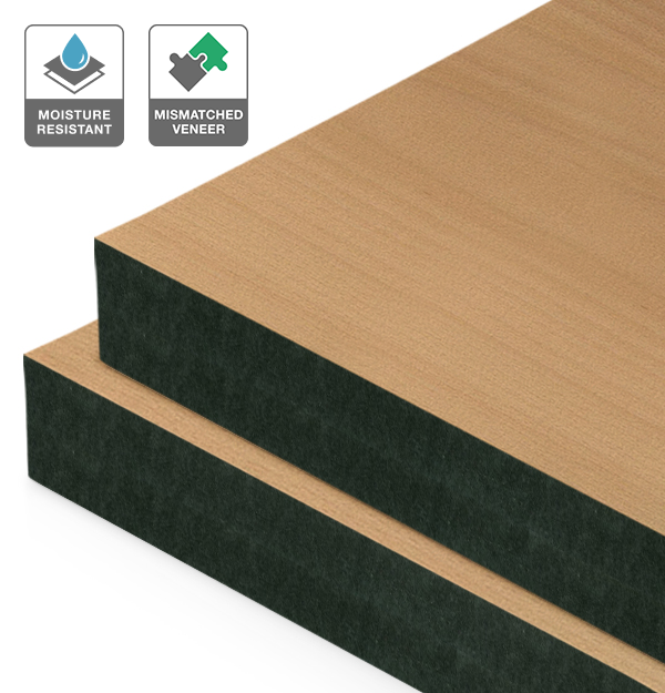 Beech Veneer Mismatched on Black Moisture Resistant MDF