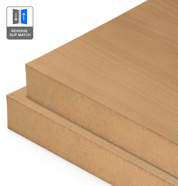 Beech Veneer Crown Cut Reverse Slip Match on MDF