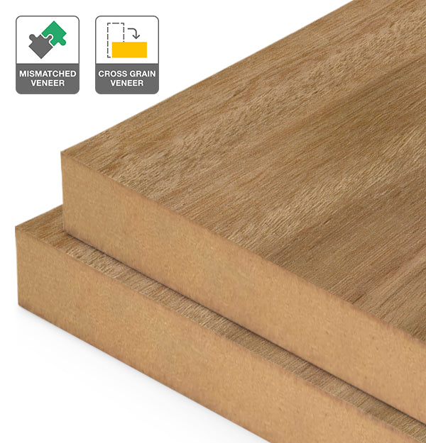 Blackbutt Veneer Mismatched Cross Grain on MDF