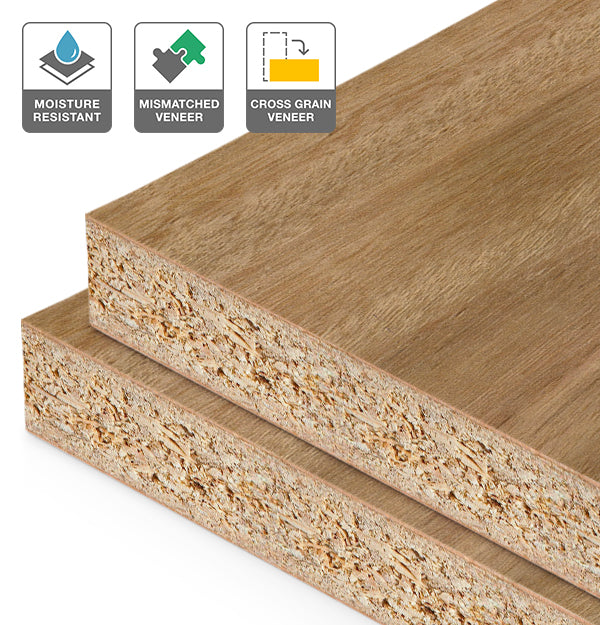 Blackbutt Veneer Mismatched Cross Grain on HMR Moisture Resistant Particleboard