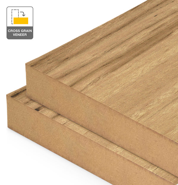 Blackbutt Veneer Natural Feature Grade Cross Grain on MDF