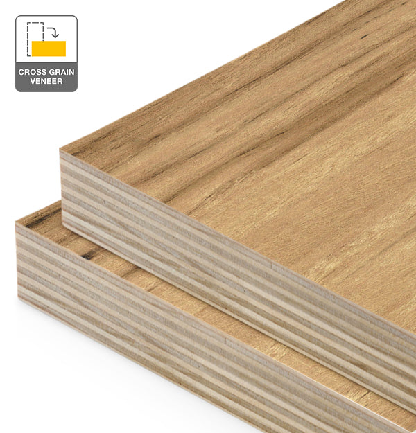 Blackbutt Veneer Natural Feature Grade Cross Grain on Plywood