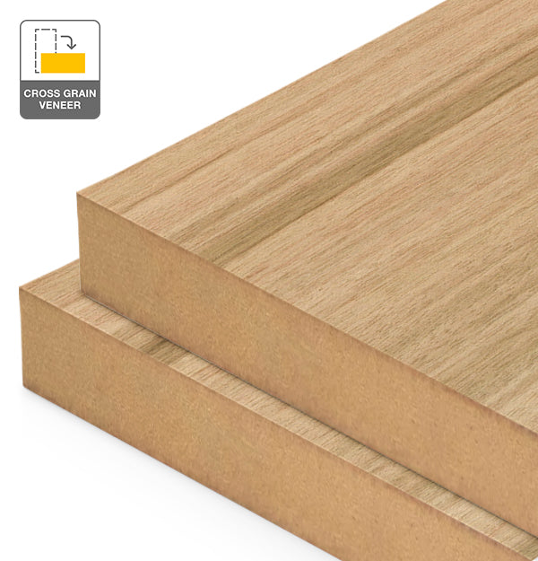 Blackbutt Veneer Quarter Cut Cross Grain on MDF