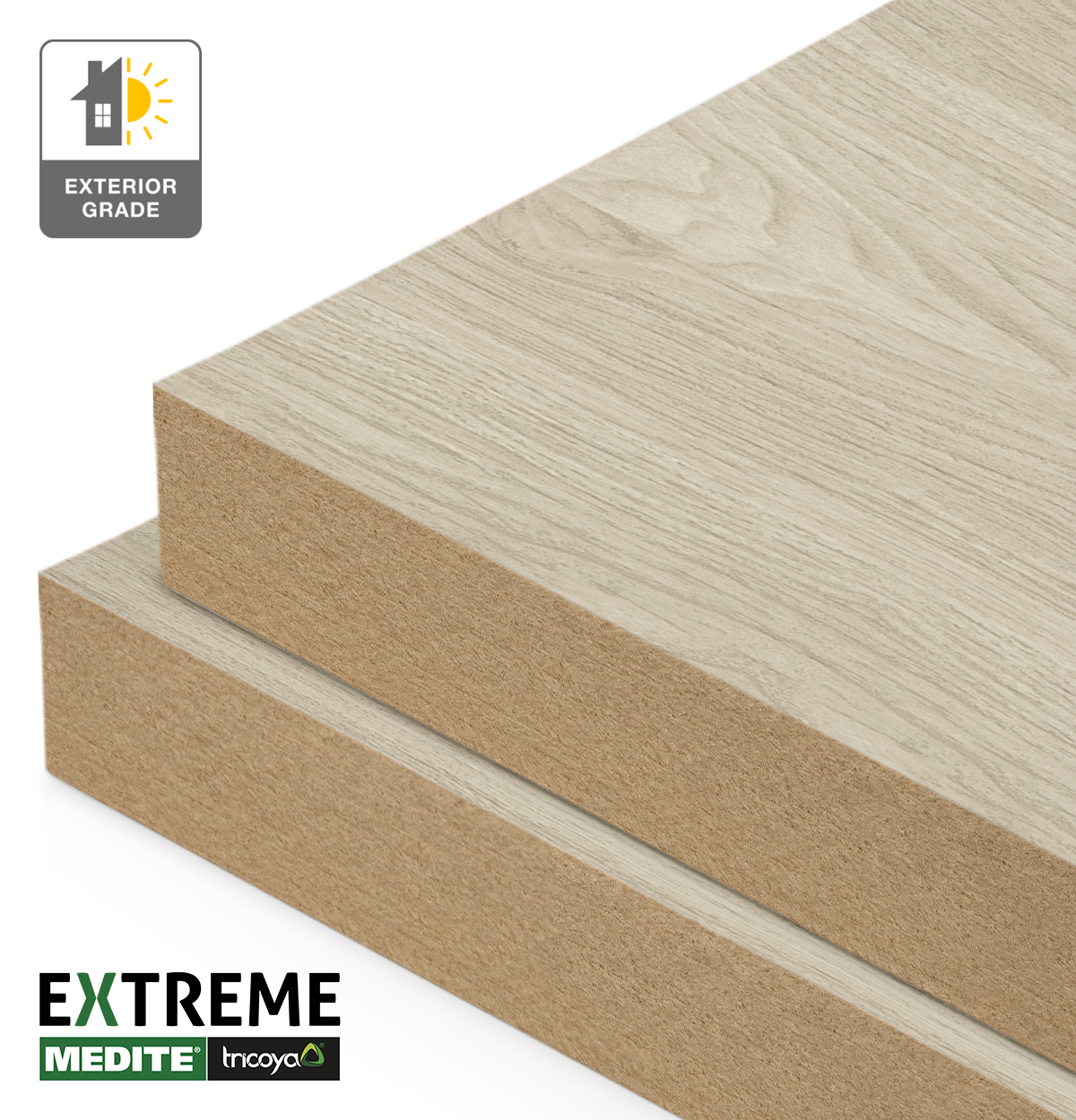 Concise Walnut EVOGRAIN on Tricoya Extreme Exterior MDF