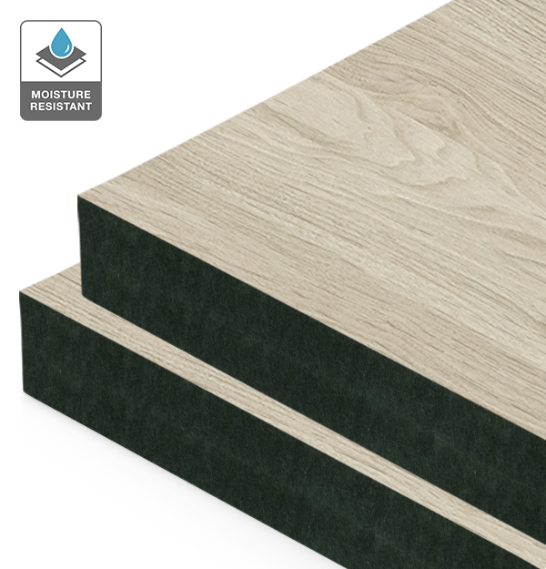 Concise Walnut EVOGRAIN on Black Moisture Resistant MDF
