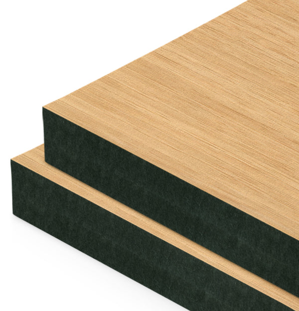 LETO Narrow Grain Natural Bamboo Veneer on Black MDF