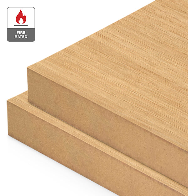 LETO Narrow Grain Natural Bamboo Veneer on Fire Rated MDF