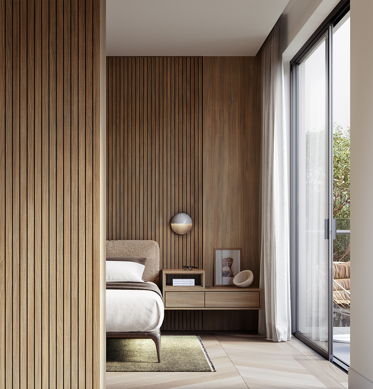 Laminex Classic Flat Danish Walnut Wall Panels