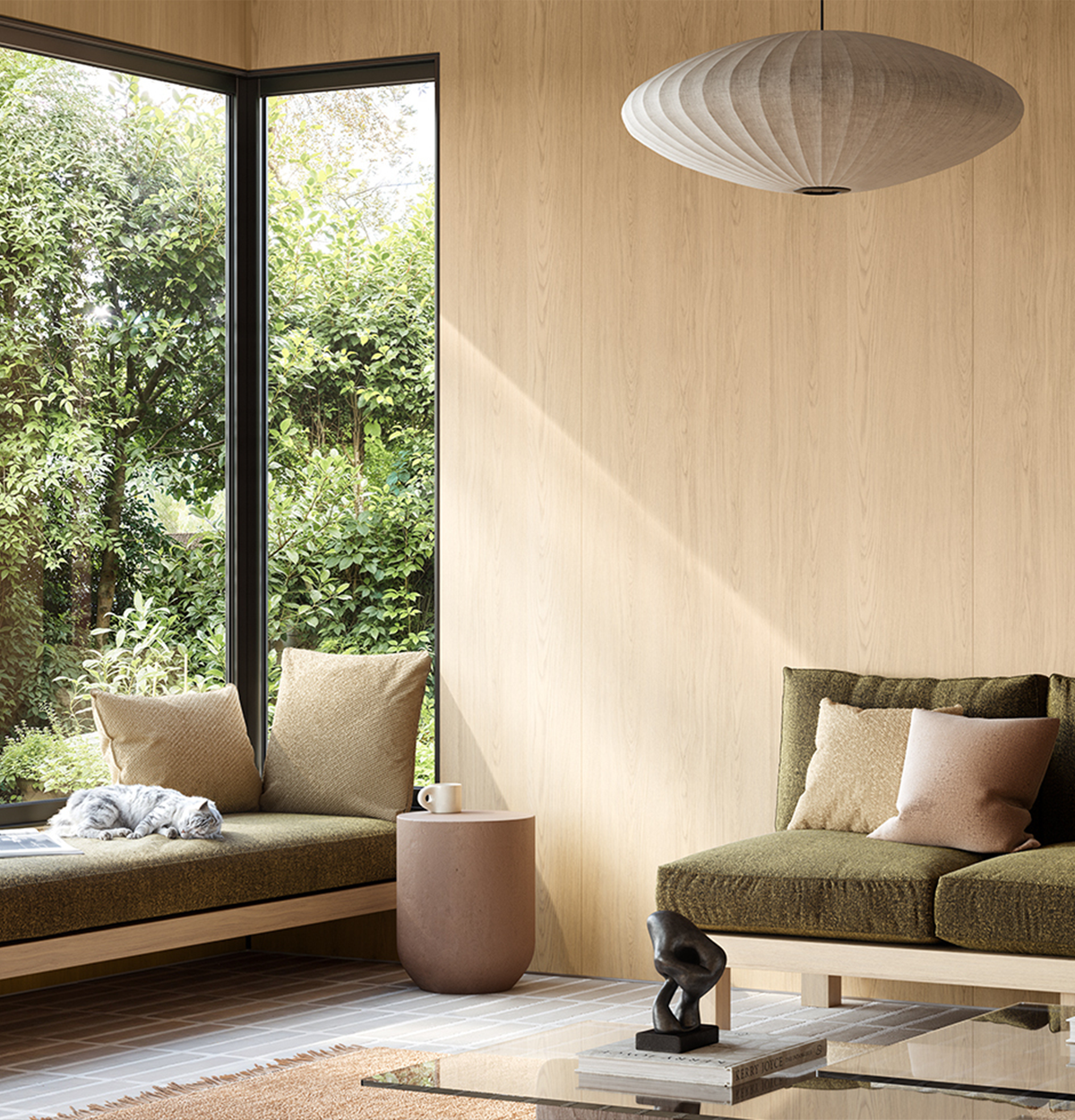 Laminex Classic Flat Tasmanian Oak TrueScale Wall Panels