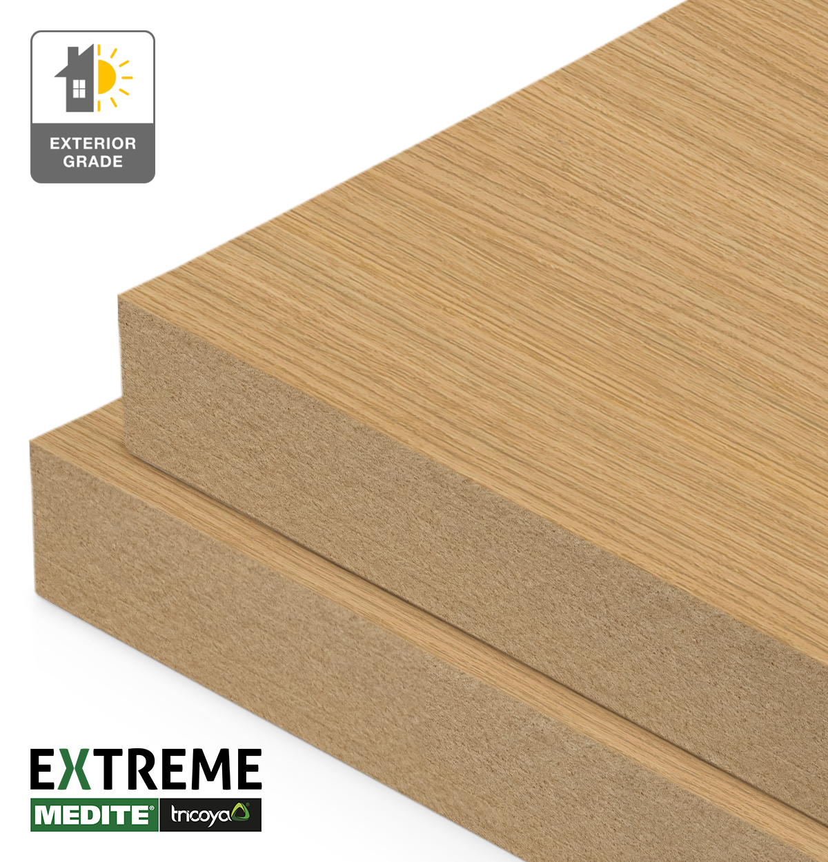Linea Oak EVOGRAIN Hyperreal on Tricoya Extreme Exterior MDF