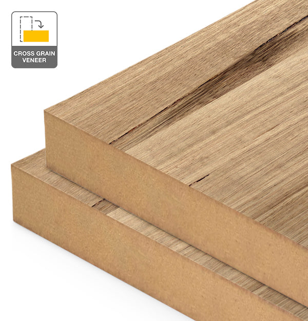 Tasmanian Oak Veneer Natural Feature Grade Cross Grain on MDF