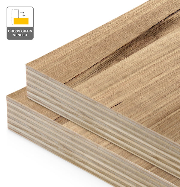 Tasmanian Oak Veneer Natural Feature Grade Cross Grain on Plywood