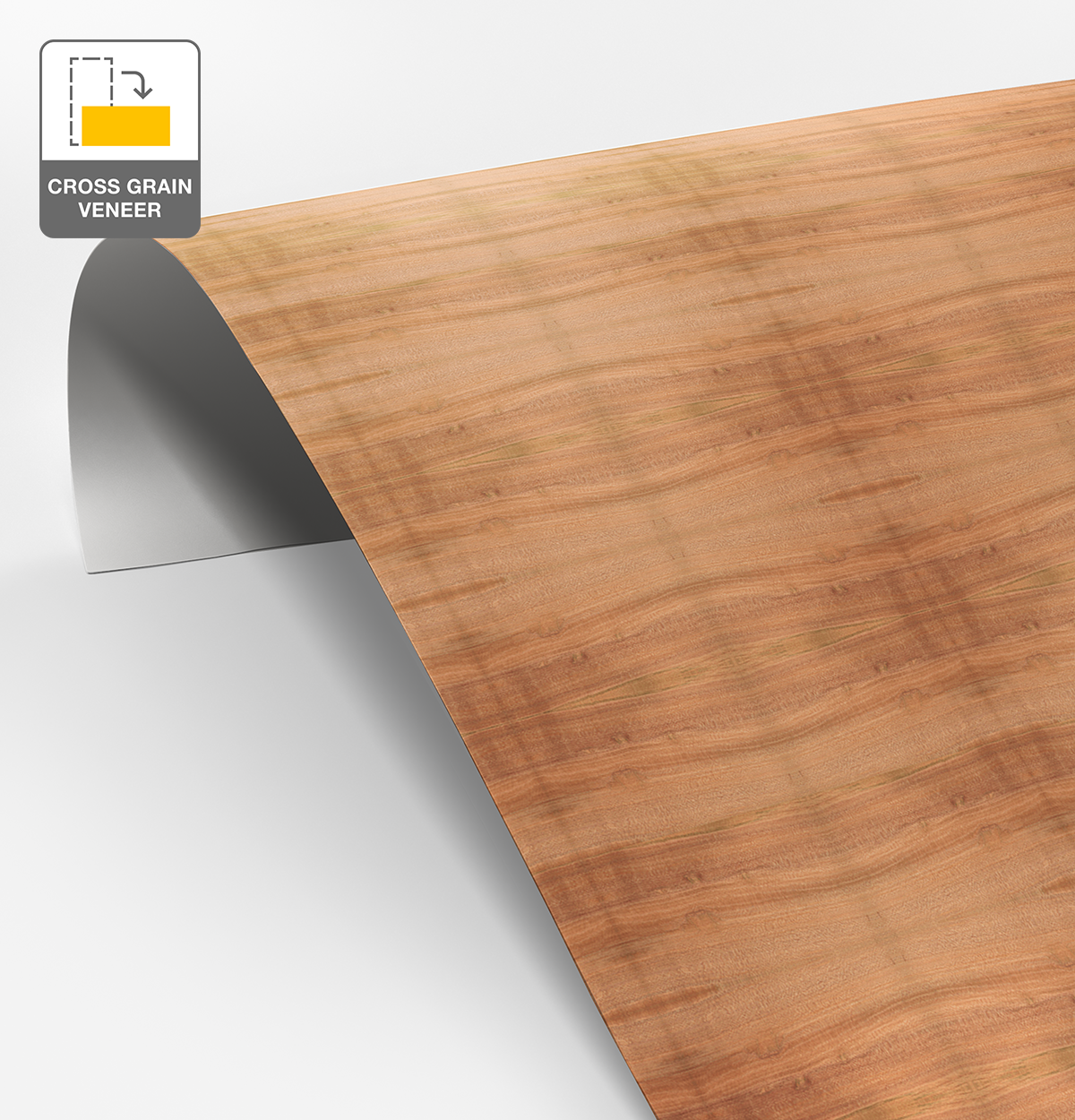 Myrtle Veneer Quarter Cut Cross Grain on Laminate