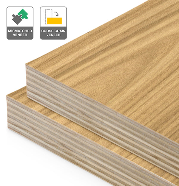 Plantation Oak Veneer Mismatched Cross Grain on Plywood