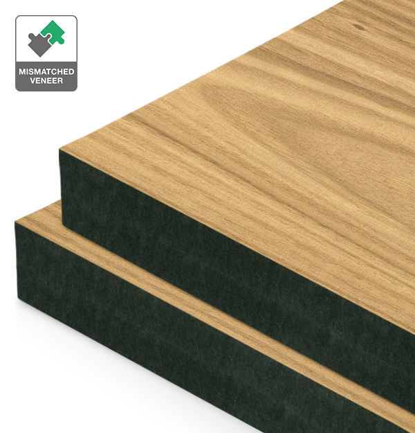 Plantation Oak Veneer Mismatched on Black MDF