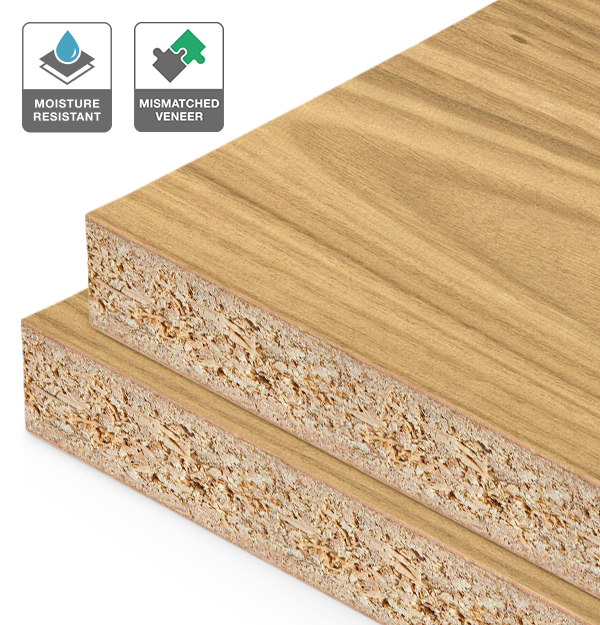 Plantation Oak Veneer Mismatched on HMR Moisture Resistant Particleboard
