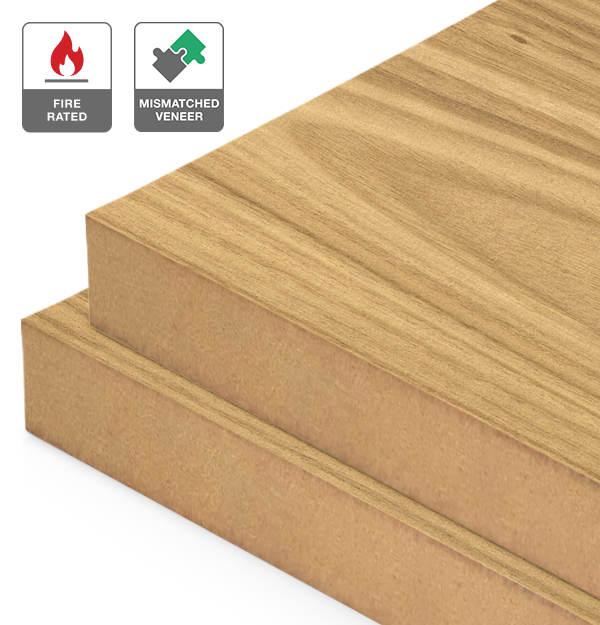 Plantation Oak Veneer Mismatched on Fire Rated MDF
