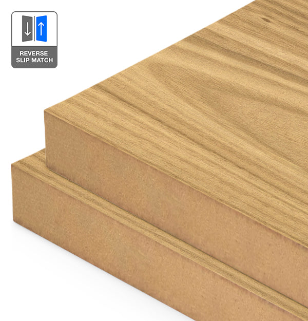 Plantation Oak Veneer Crown Cut Reverse Slip Match on MDF