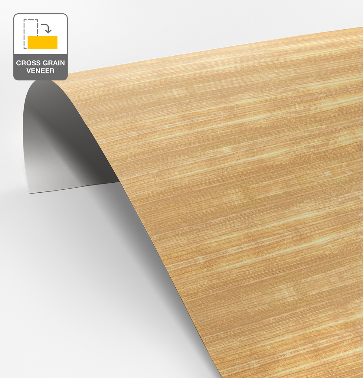 Plantation Oak Veneer Quarter Cut Cross Grain on Laminate