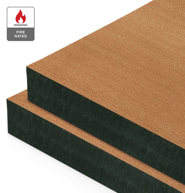 Silky Oak Veneer Quarter Cut on Fire Rated Black MDF