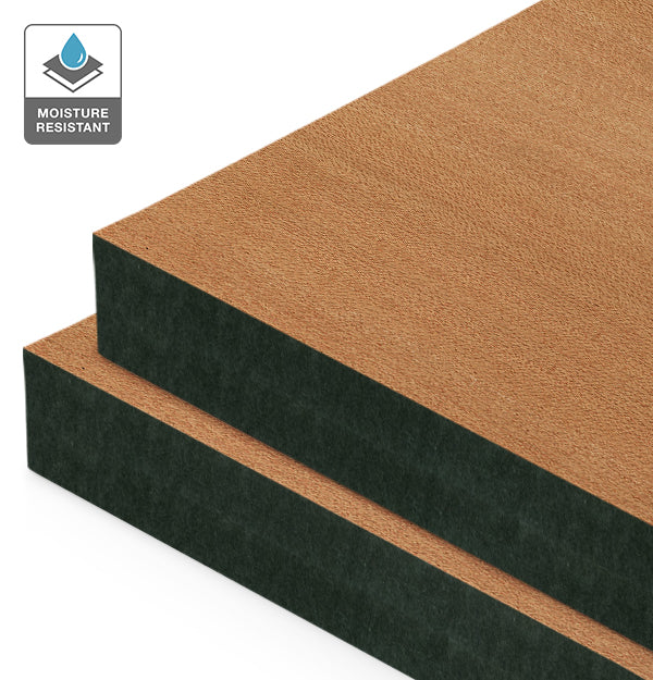 Silky Oak Veneer Quarter Cut on Black Moisture Resistant MDF