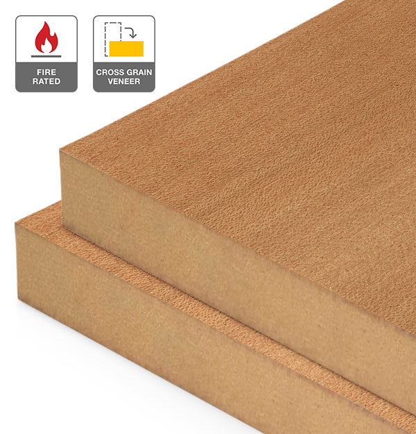Silky Oak Veneer Quarter Cut Cross Grain on Fire Rated MDF