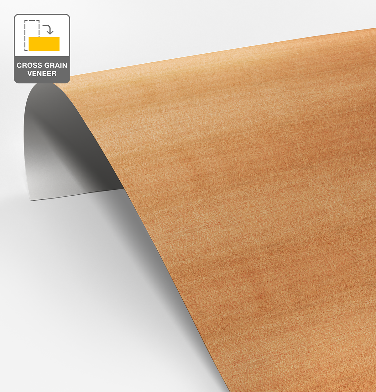 Silky Oak Veneer Quarter Cut Cross Grain on Laminate