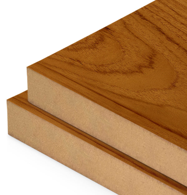 Teak Veneer Crown Cut on MDF