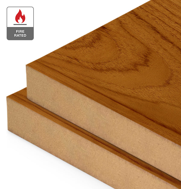 Teak Veneer Crown Cut on Fire Rated MDF