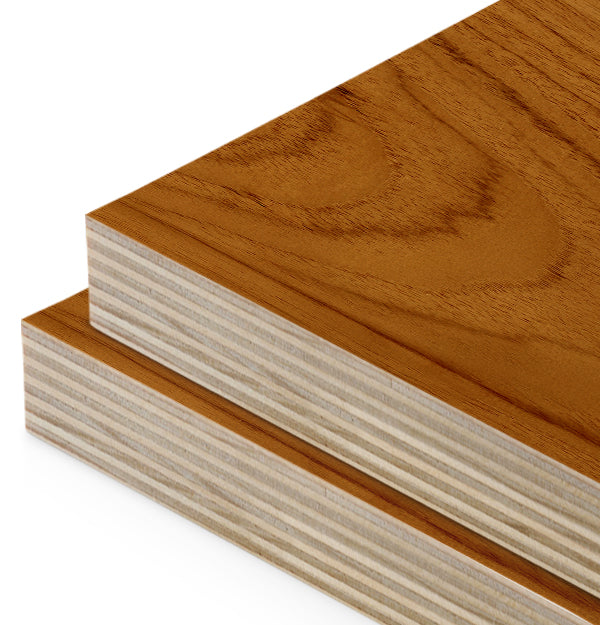 Teak Veneer Crown Cut on Plywood