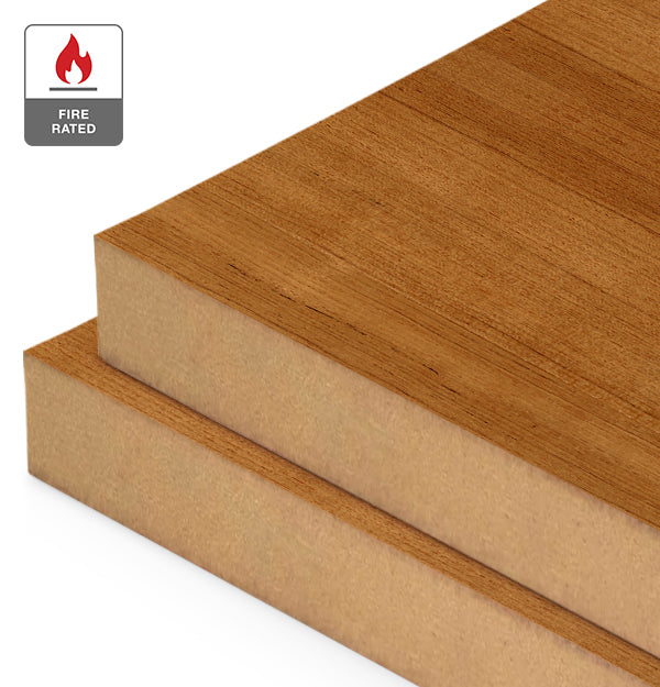 Teak Veneer Quarter Cut on Fire Rated MDF