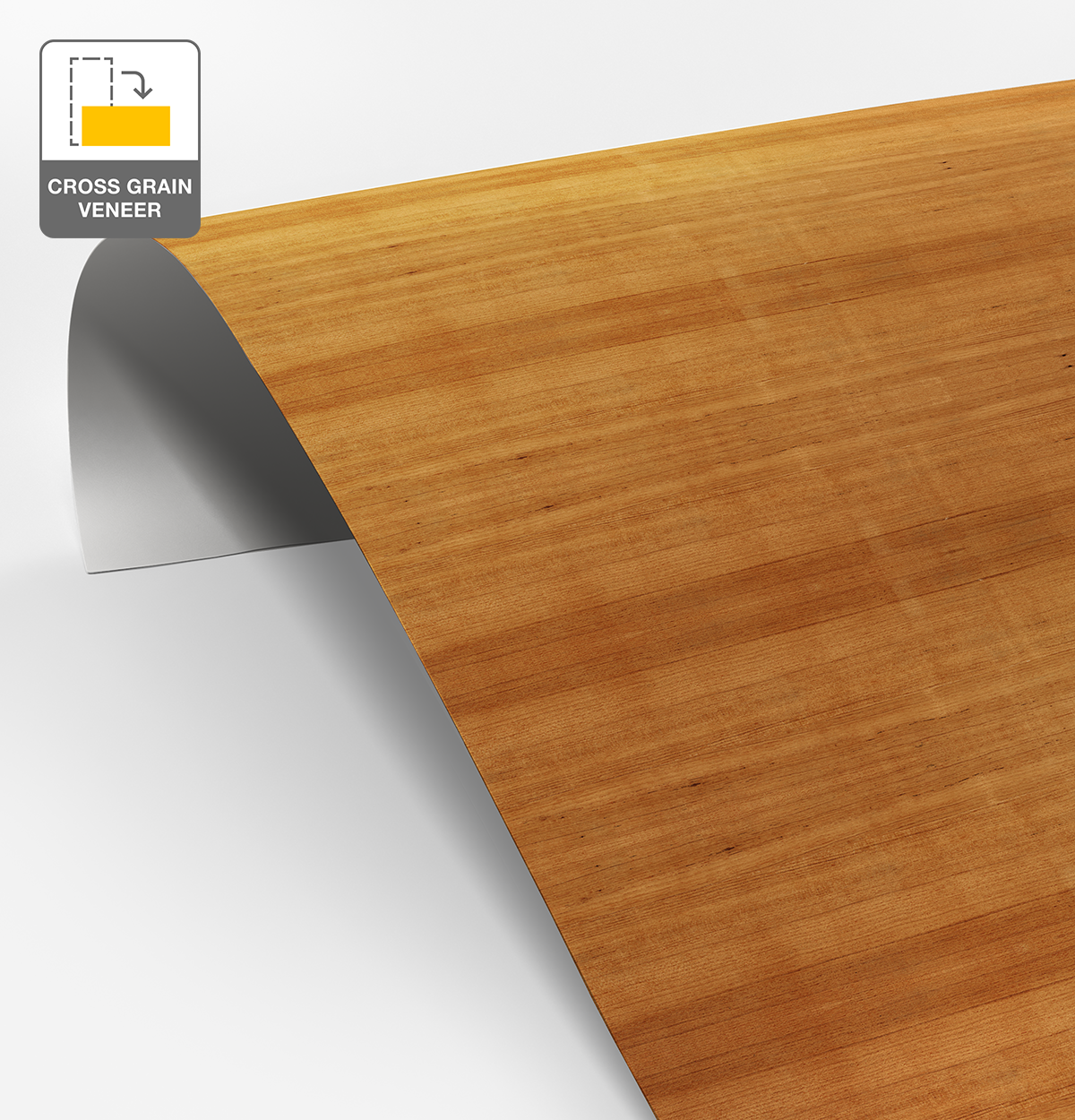 Teak Veneer Quarter Cut Cross Grain on Laminate