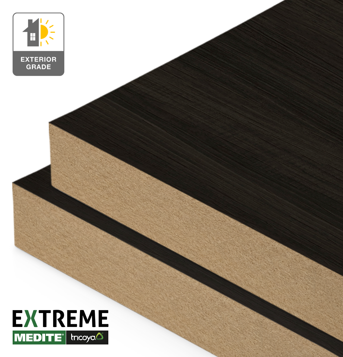 Vento Walnut EVOGRAIN Hyperreal on Tricoya Extreme Exterior MDF