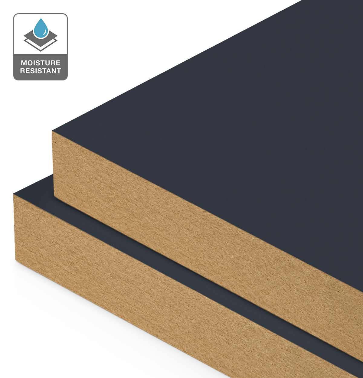 Formica Char Blue on Moisture Resistant MDF