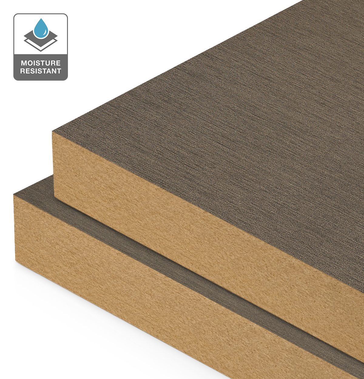 Formica Brushed Nickel on Moisture Resistant MDF