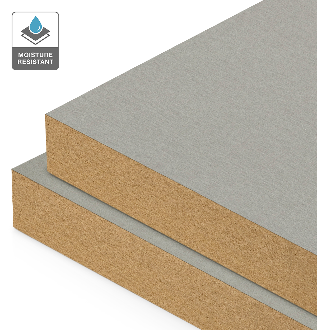 Formica Brushed Silver on Moisture Resistant MDF