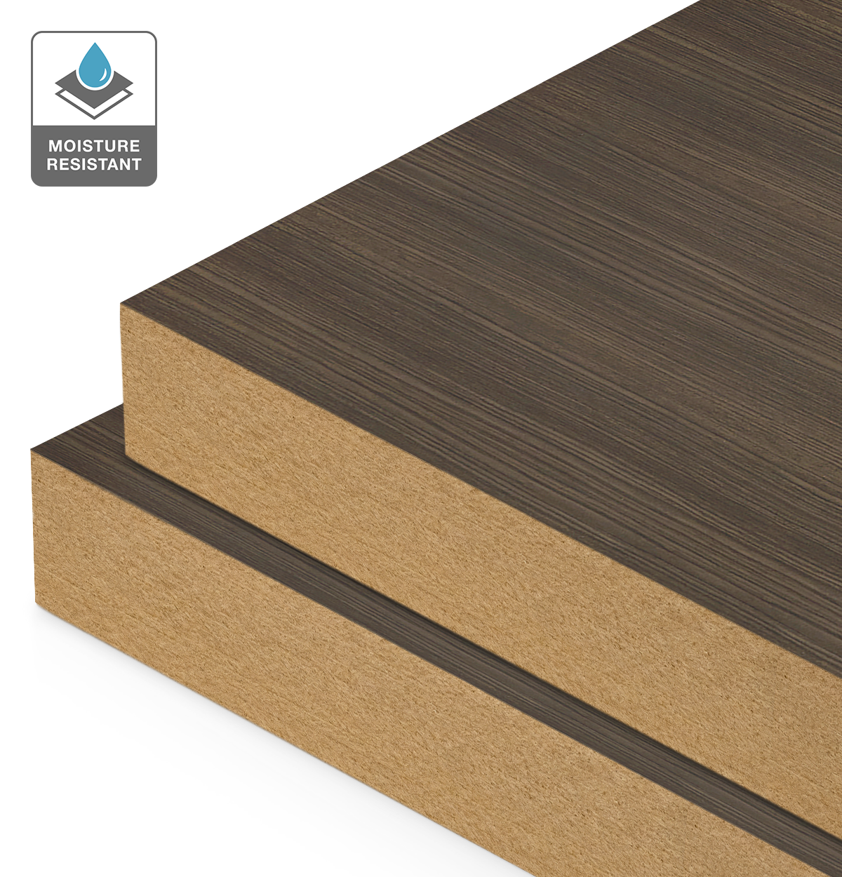 Formica Charred Oak on Moisture Resistant MDF
