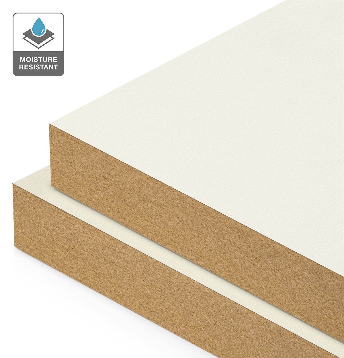 Formica Warm White on Moisture Resistant MDF