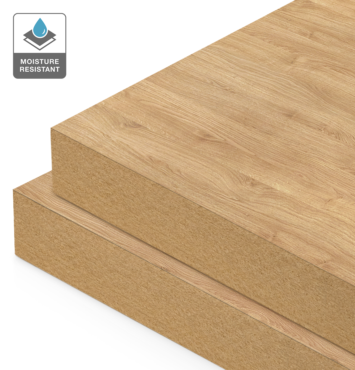 Formica Golden Oak on Moisture Resistant MDF