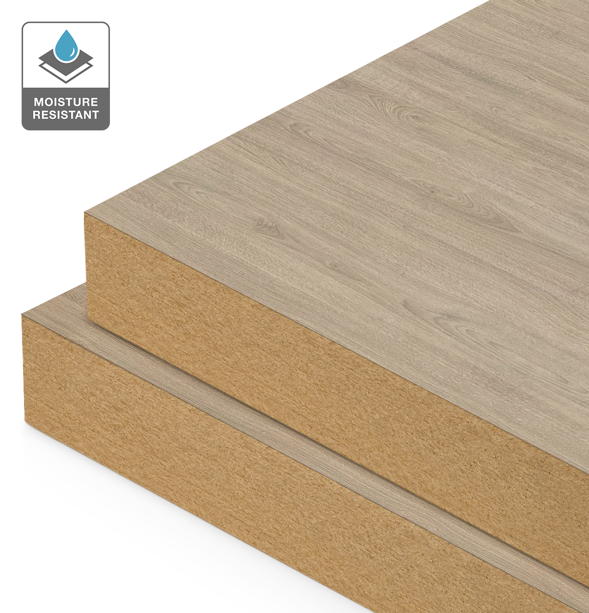Formica Mellow Oak on Moisture Resistant MDF