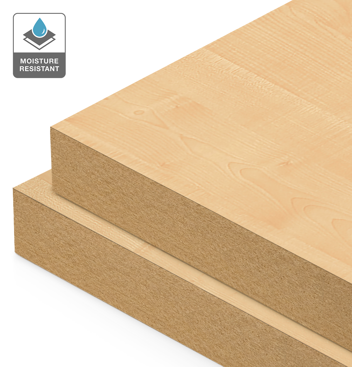 Formica Silky Maple on Moisture Resistant MDF