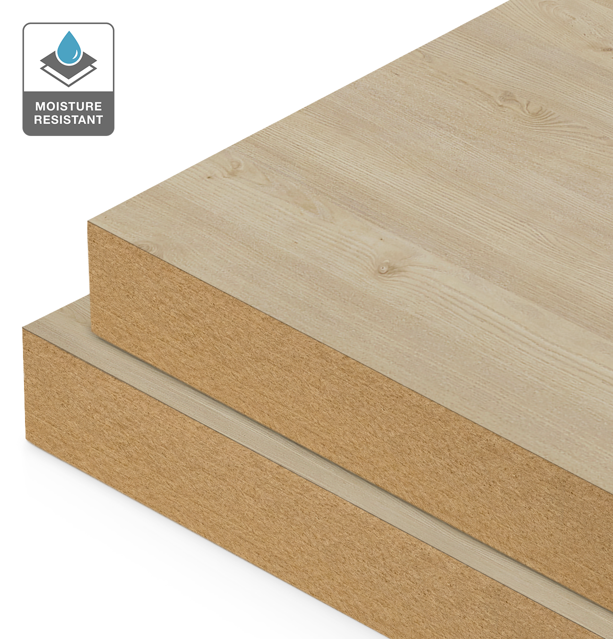 Formica Washed Knotty Ash on Moisture Resistant MDF