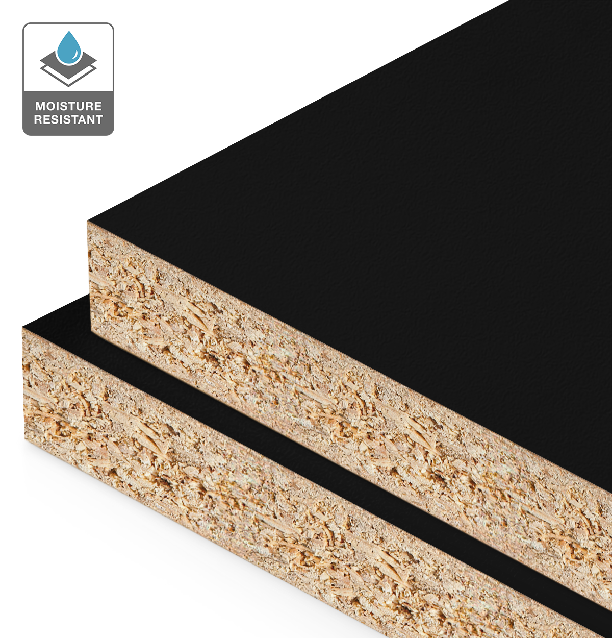 Formica Black on Moisture Resistant Particleboard