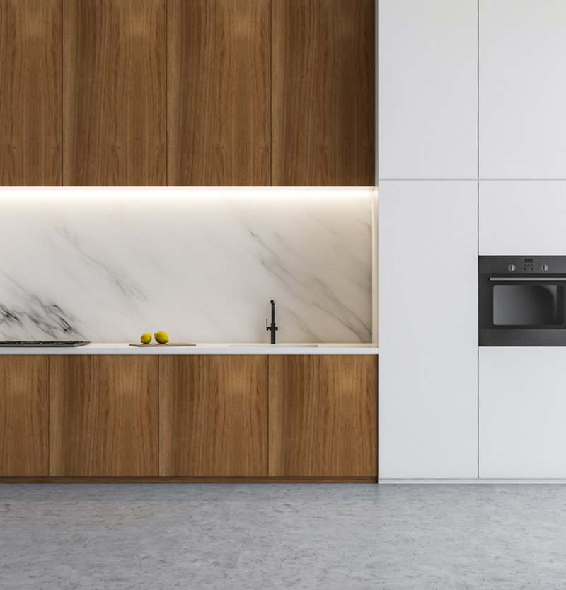 Blackwood Veneer Crown Cut on HMR Moisture Resistant Particleboard